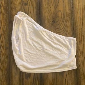 pretty little thing white one shoulder tank